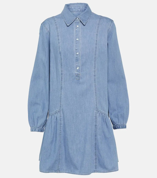 Veronica Beard Chaia puff-sleeve denim minidress | LYBSTORE