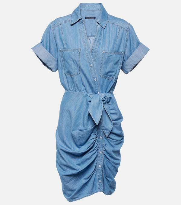 Veronica Beard Hensley gathered denim shirt dress