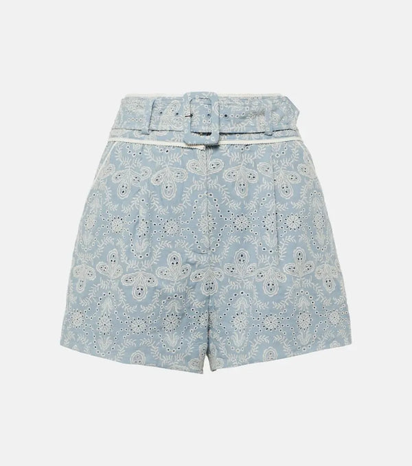 Veronica Beard Hobbes high-rise cotton shorts