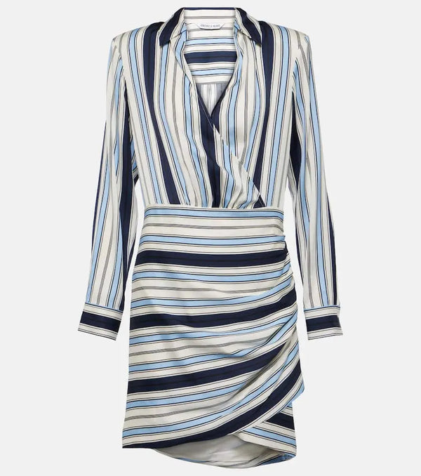 Veronica Beard Kadie striped silk-blend charmeuse mini dress | LYBSTORE