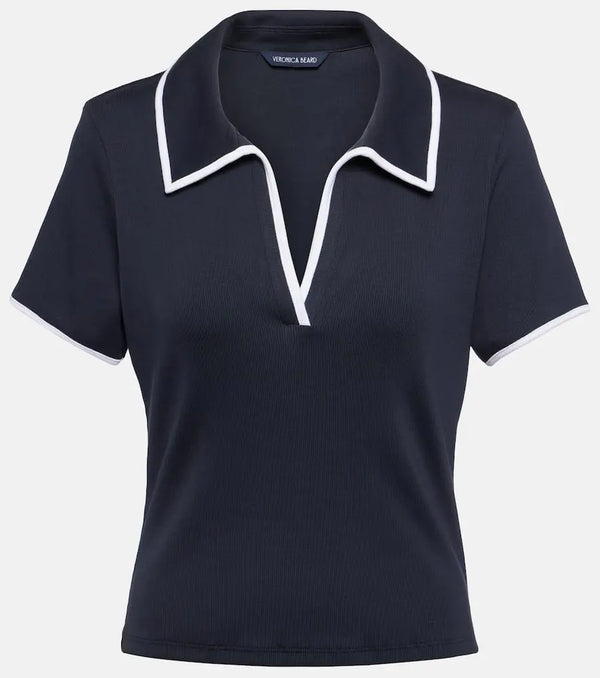 Veronica Beard Kearney cotton-blend polo shirt | LYBSTORE