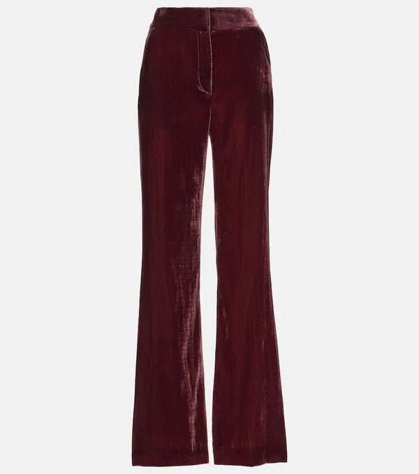 Veronica Beard Lebone high-rise velvet flared pants | LYBSTORE