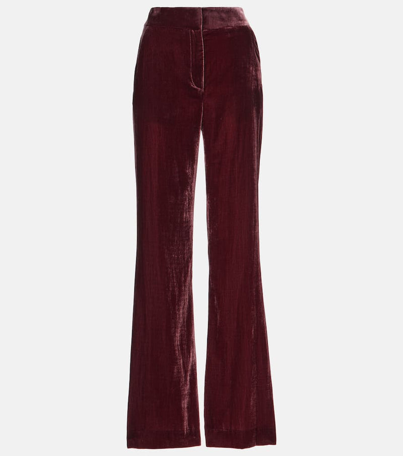 Veronica Beard Lebone high-rise velvet flared pants