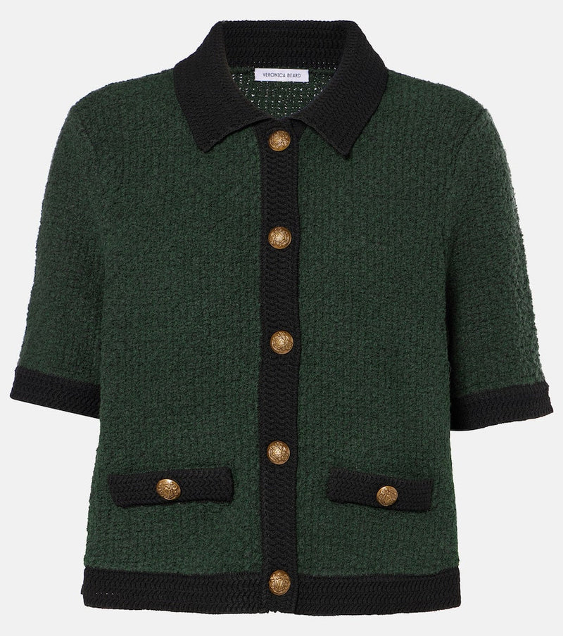 Veronica Beard Marie knitted cotton and wool-blend tweed top