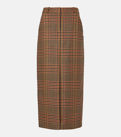 Veronica Beard Maxine plaid virgin wool maxi skirt