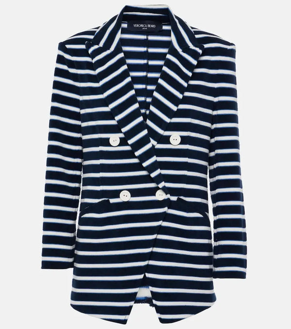 Veronica Beard Ortiz striped cotton-blend terry blazer | LYBSTORE