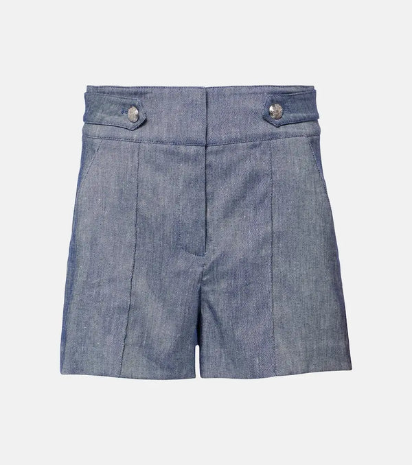 Veronica Beard Runo high-rise linen-blend shorts | LYBSTORE