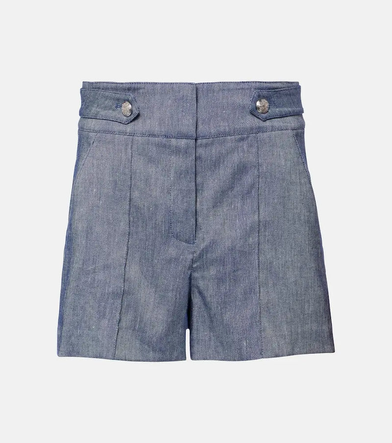 Veronica Beard Runo high-rise linen-blend shorts | LYBSTORE