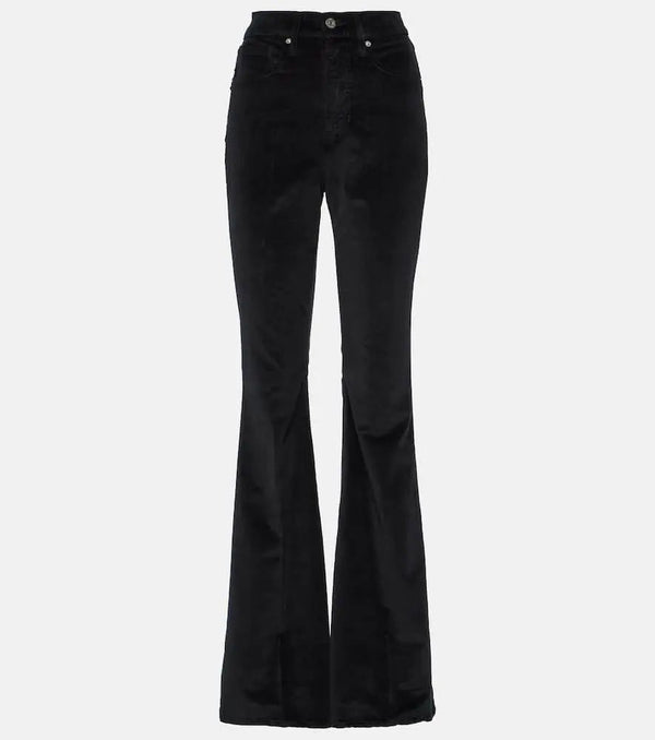 Veronica Beard Sheridan high-rise velvet flared pants | LYBSTORE