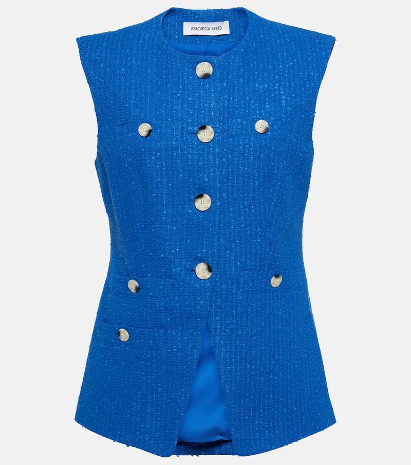 Veronica Beard Tamara cotton-blend tweed vest | LYBSTORE