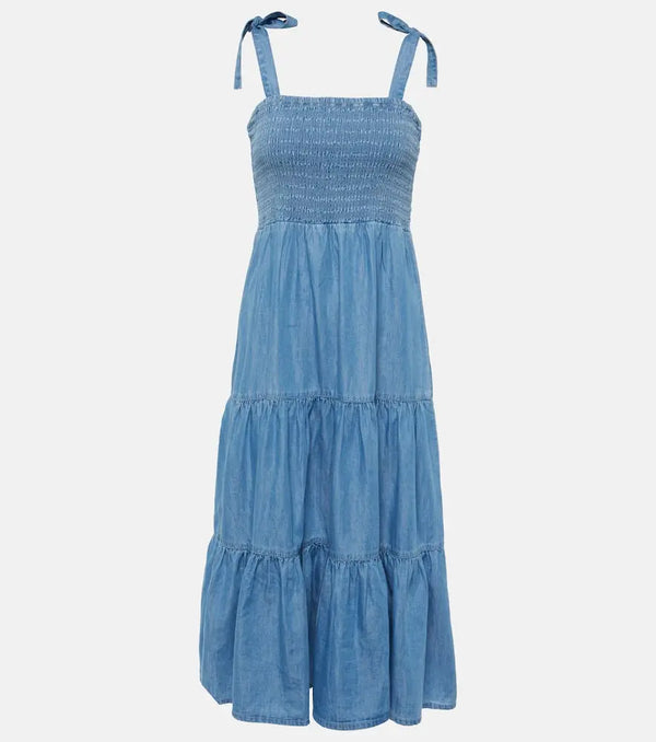 Veronica Beard Tola tiered cotton-blend midi dress