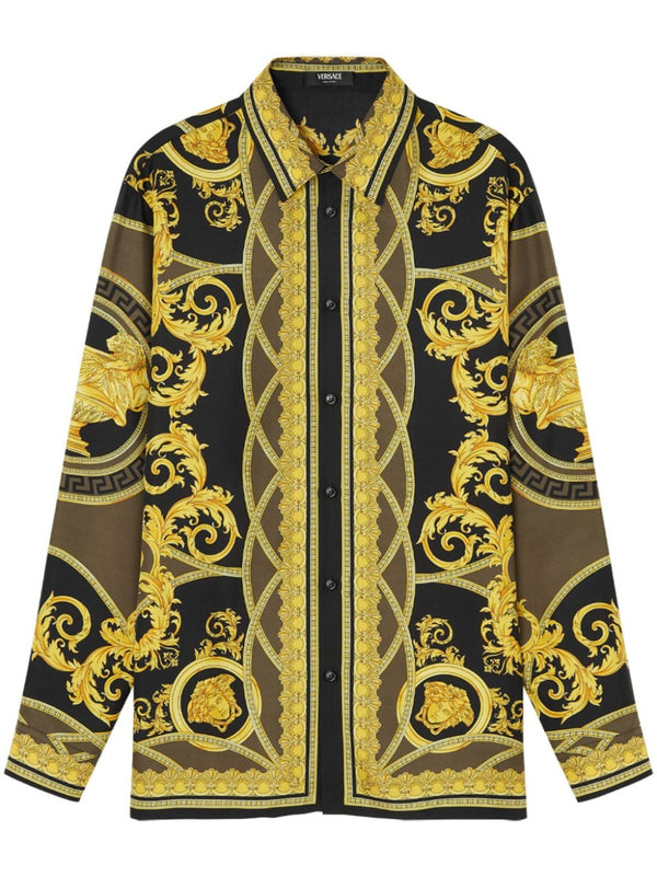 Versace Barocco Print Silk Shirt