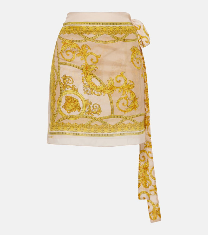 Versace Barocco cotton and silk beach cover-up | LYBSTORE