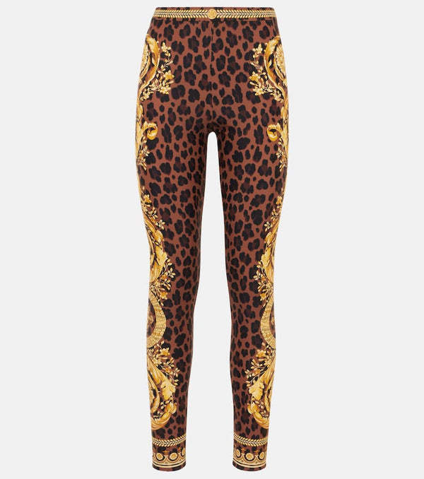 Versace Barocco leopard-print leggings