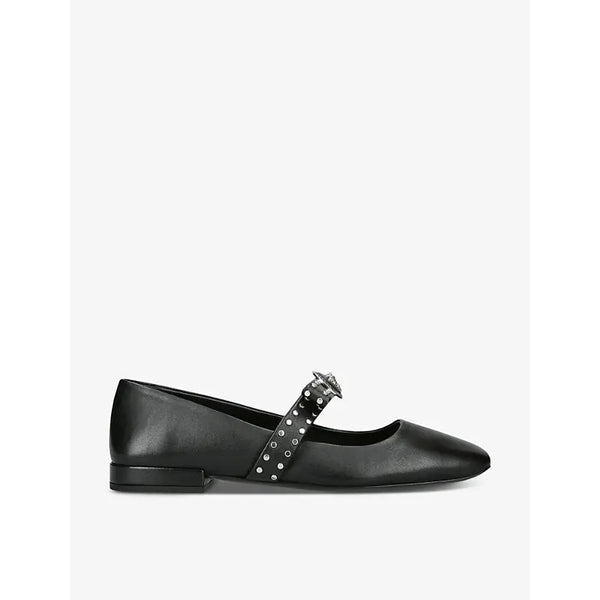 Versace Bow-embellished leather mary-jane ballet flats