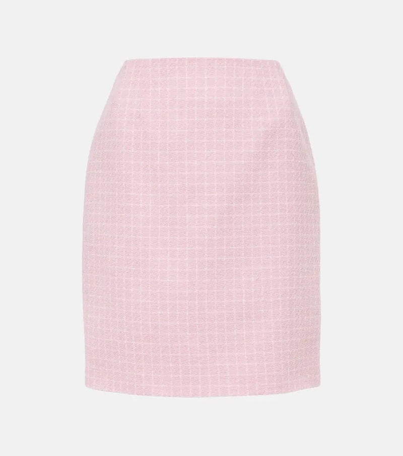 Versace Checked tweed pencil skirt