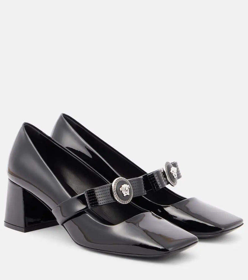 Versace Gianni Ribbon 55 leather pumps | LYBSTORE