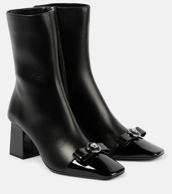 Versace Gianni Ribbon 70 leather ankle boots | LYBSTORE