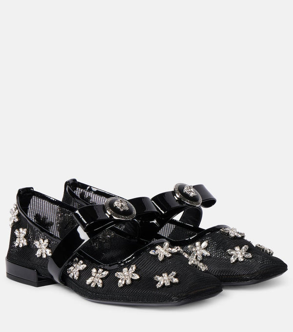 Versace Gianni Ribbon embellished ballet flats