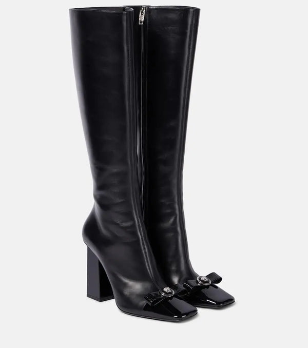 Versace Gianni Ribbon leather knee-high boots