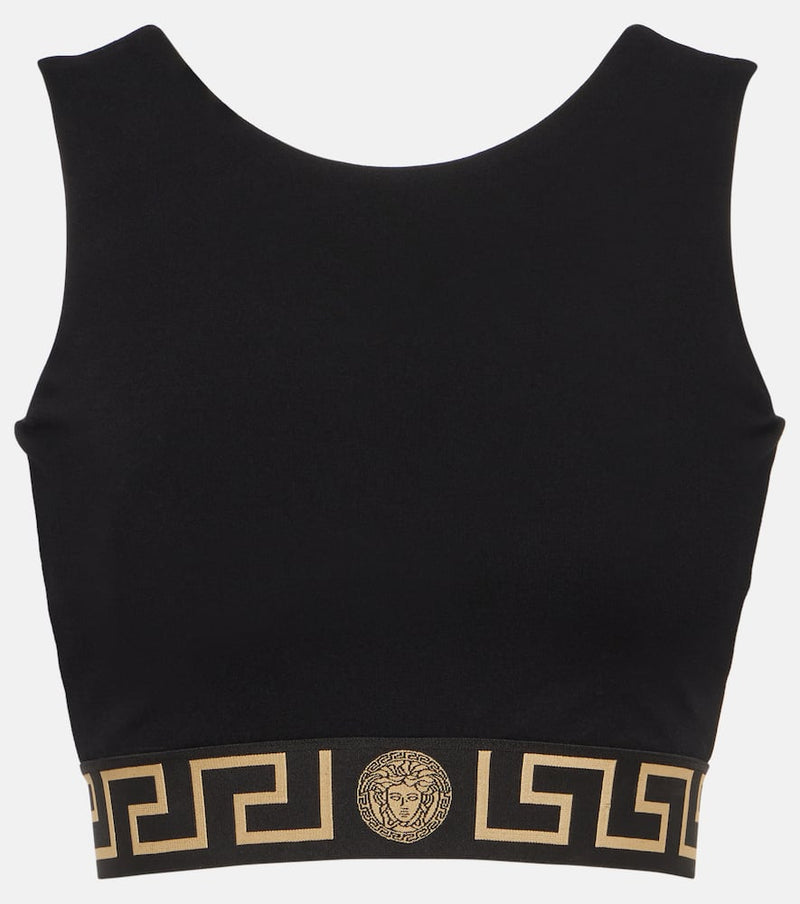 Versace Greca Border cropped tank top