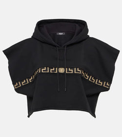 Versace Greca Border jersey cropped hoodie