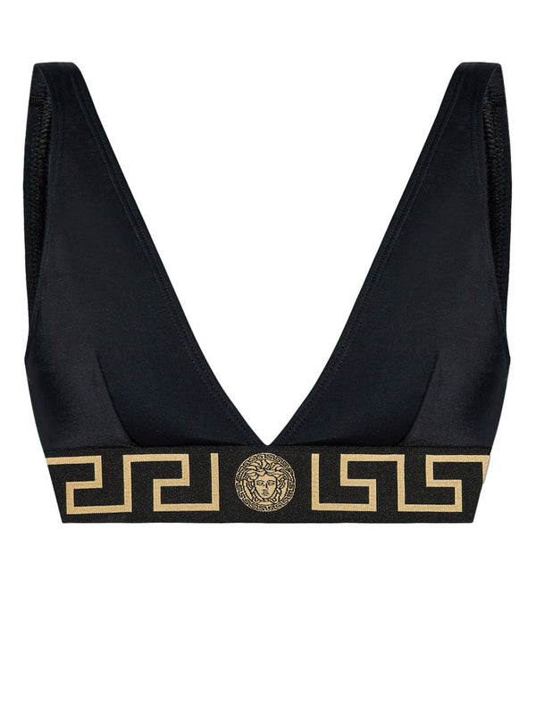 Versace Greca Print Bikini Top