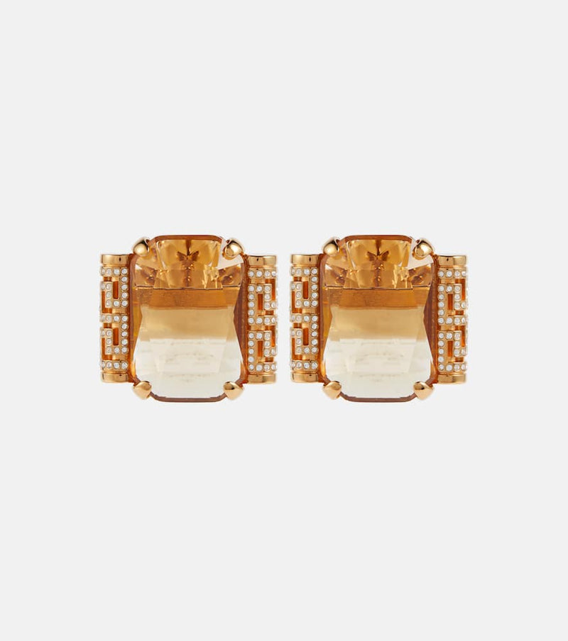 Versace Greca crystal-embellished earrings