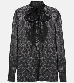 Versace Jacquard satin blouse | LYBSTORE