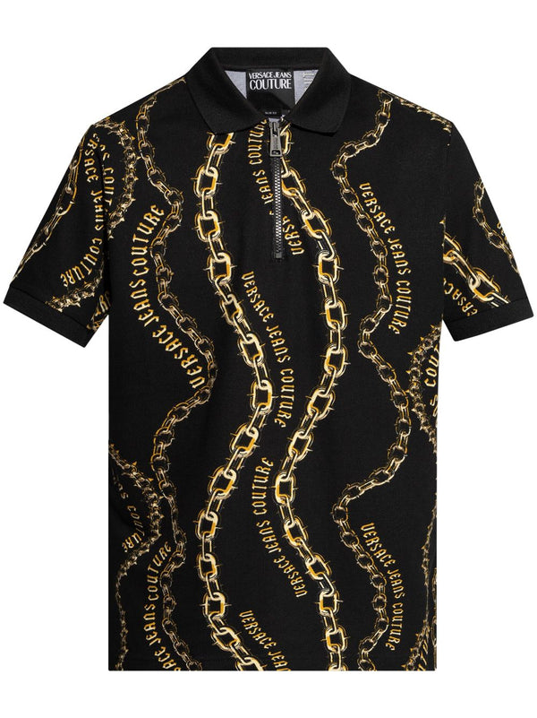 Versace Jeans Couture Short Sleeve Polo Shirt With Print