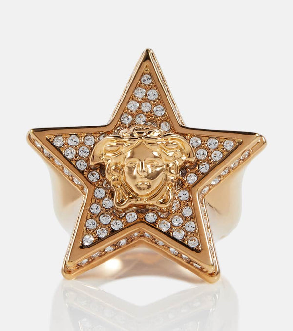 Versace La Medusa crystal-embellished ring