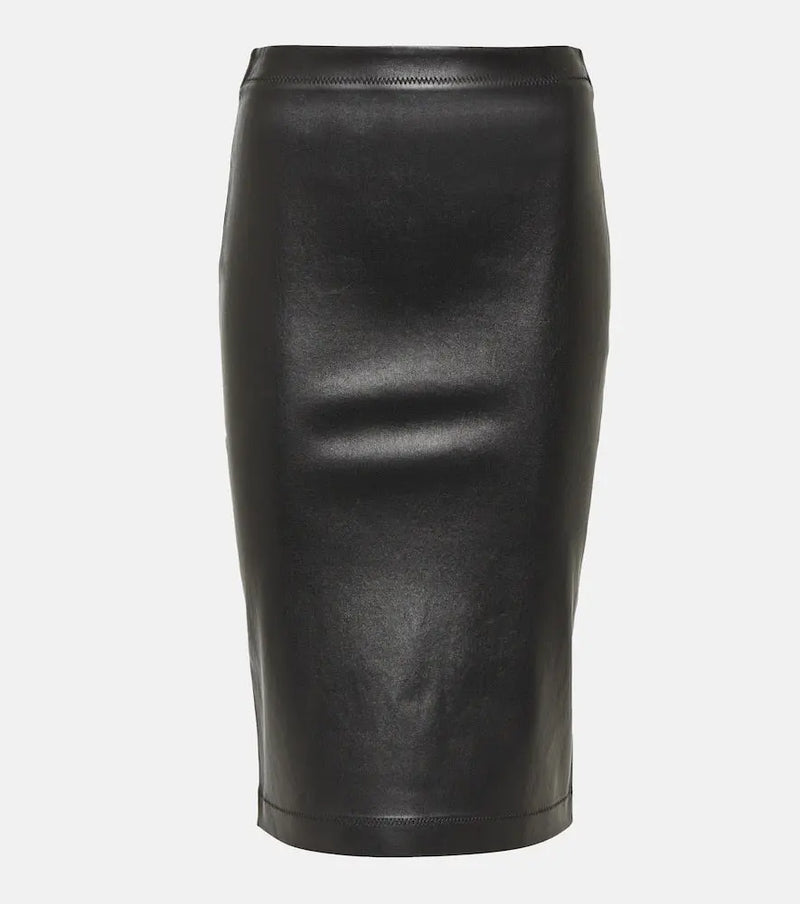 Versace Leather midi skirt | LYBSTORE