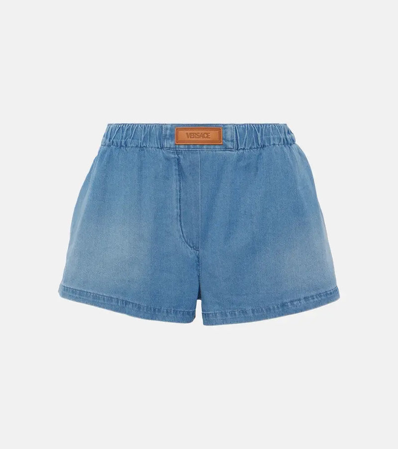 Versace Logo denim shorts | LYBSTORE