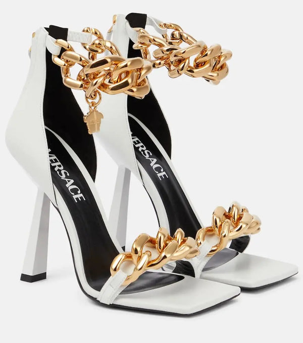 Versace Medusa Chain leather sandals | LYBSTORE