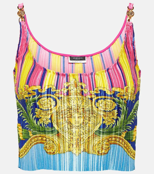 Versace Medusa Palm Springs plissé crop top | LYBSTORE