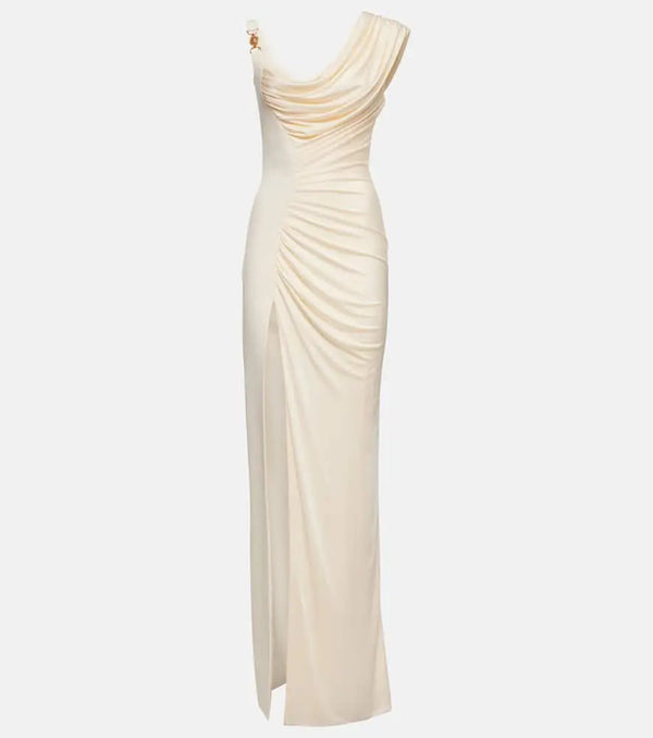 Versace Medusa '95 draped crêpe gown | LYBSTORE