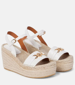 Versace Medusa '95 leather espadrille wedges | LYBSTORE