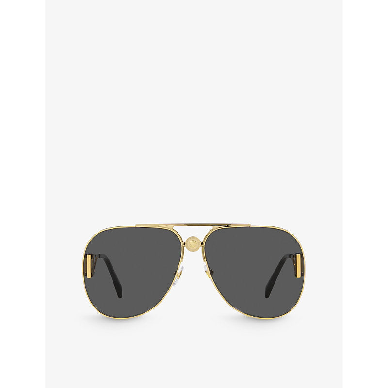 Versace VE2255 Solar pilot-frame metal sunglasses | LYBSTORE