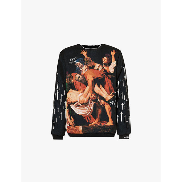 Mens Veryrare Entombment graphic-tapestry woven jumper