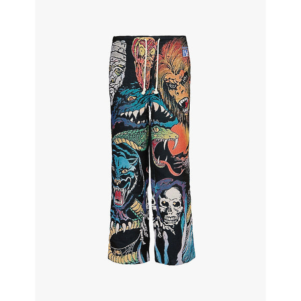  Veryrare Monster-graphic wide-leg woven trousers