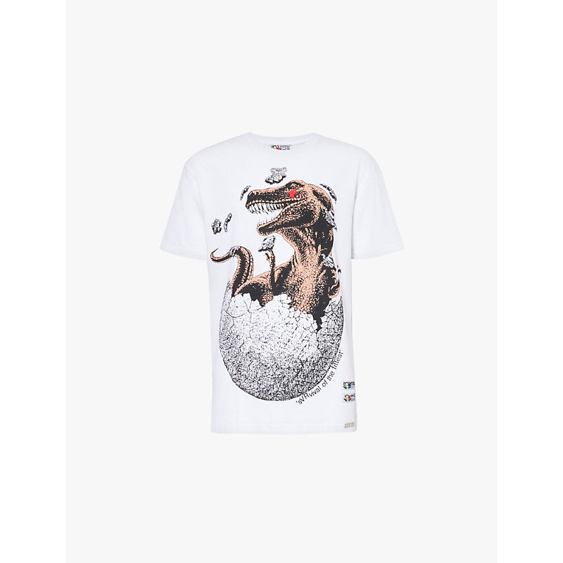 Mens Veryrare T-rex graphic-print cotton-jersey T-shirt