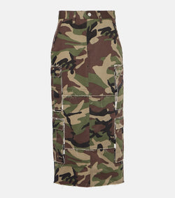 Vetements Camouflage cotton cargo midi skirt