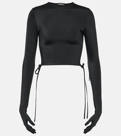 Vetements Tie-waist jersey crop top | LYBSTORE