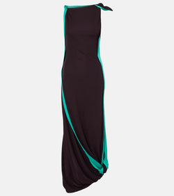 Victoria Beckham Asymmetric draped jersey midi dress