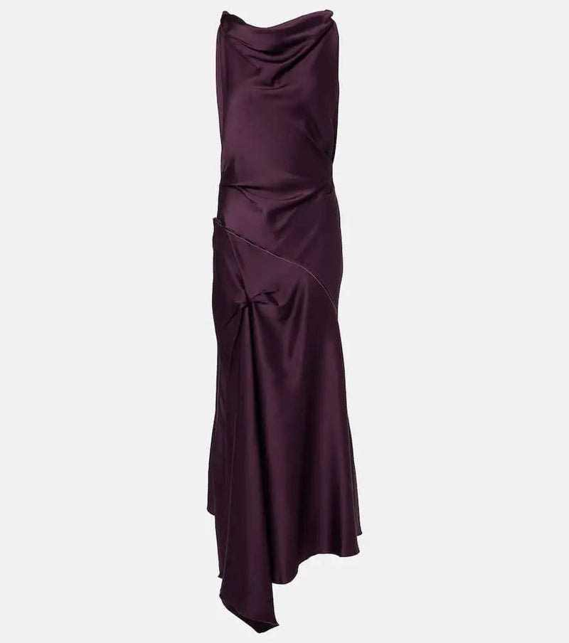 Victoria Beckham Asymmetric draped maxi dreess