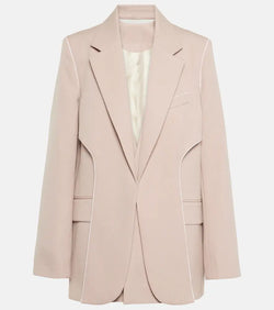 Victoria Beckham Asymmetric wool-blend blazer | LYBSTORE