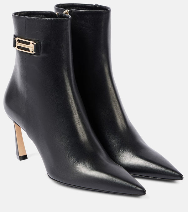 Victoria Beckham B Buckle 80 leather ankle boots