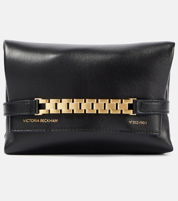 Victoria Beckham Chain Mini leather pouch with strap