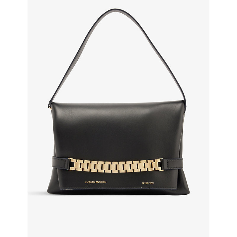 Womens Victoria Beckham Chain-embellished leather shoulder bag