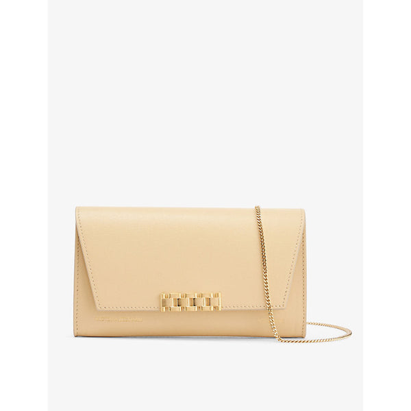 Womens Victoria Beckham Chain-embellished leather wallet on chain